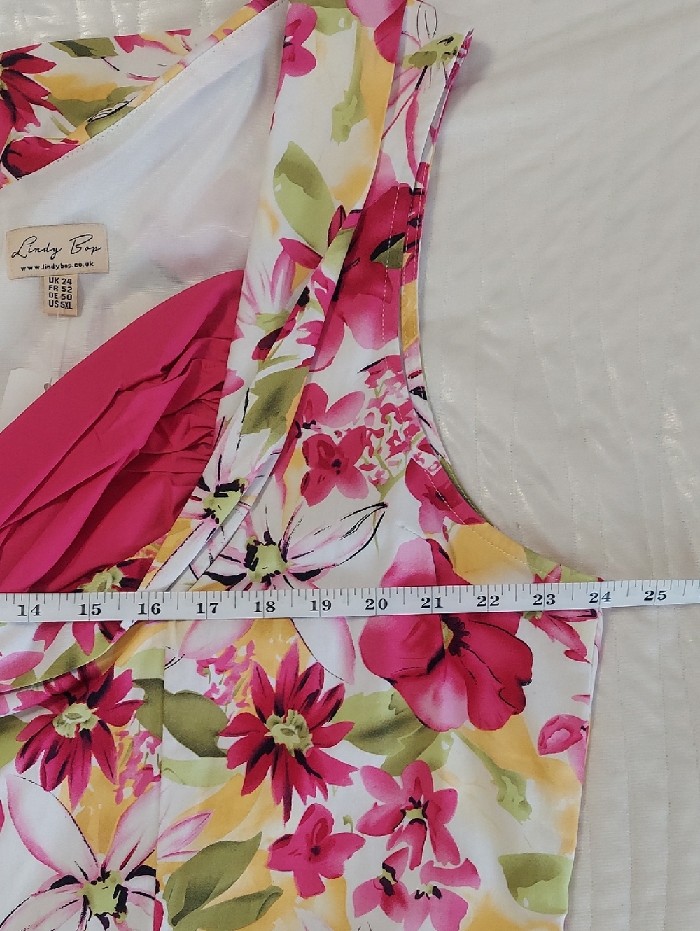 Sleeveless Pink Floral Fit-and-Flare Dress - Picture 8 of 13